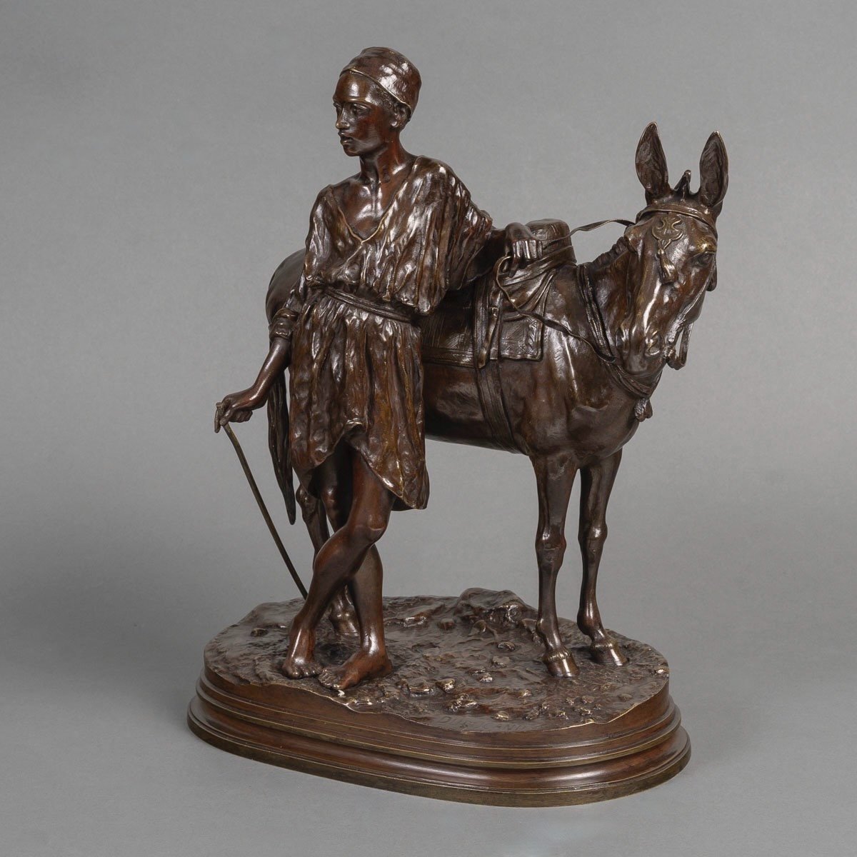 Bronze Group , The Donkey Driver In Cairo , Alfred Dubucand (1828-1894)-photo-2