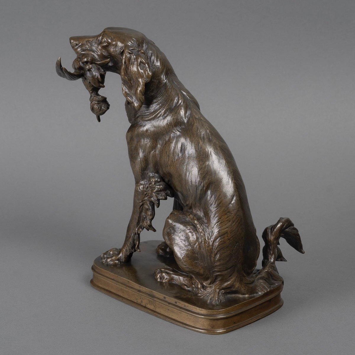 Sculpture - Dog With Duck , Ferdinand Pautrot (1832 - 1874) - Bronze-photo-3