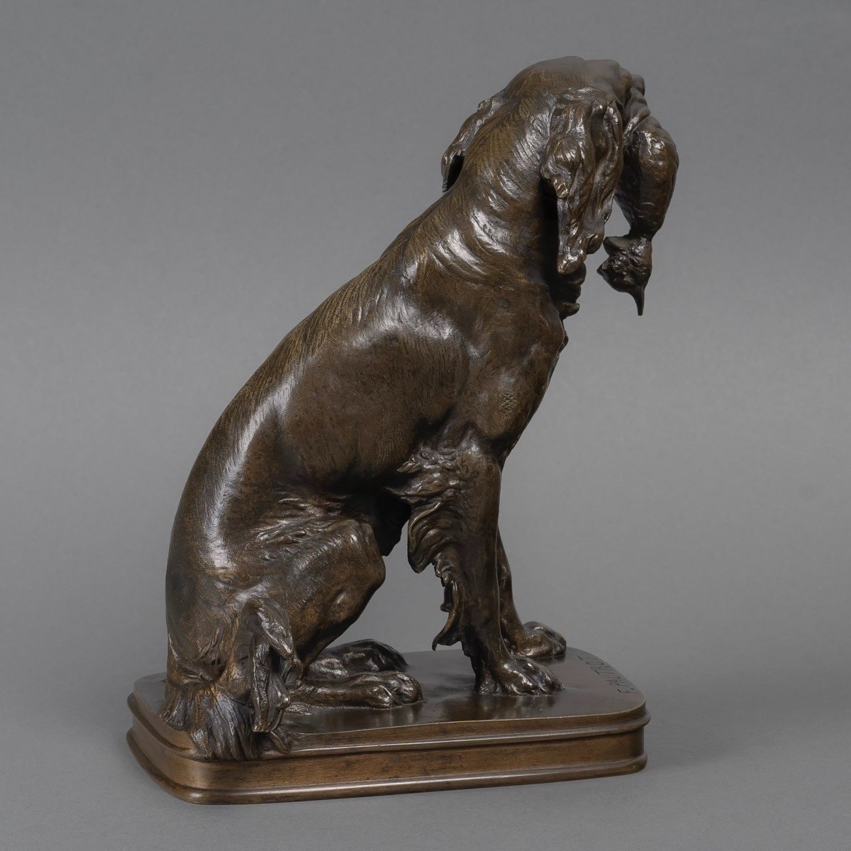 Sculpture - Dog With Duck , Ferdinand Pautrot (1832 - 1874) - Bronze-photo-2
