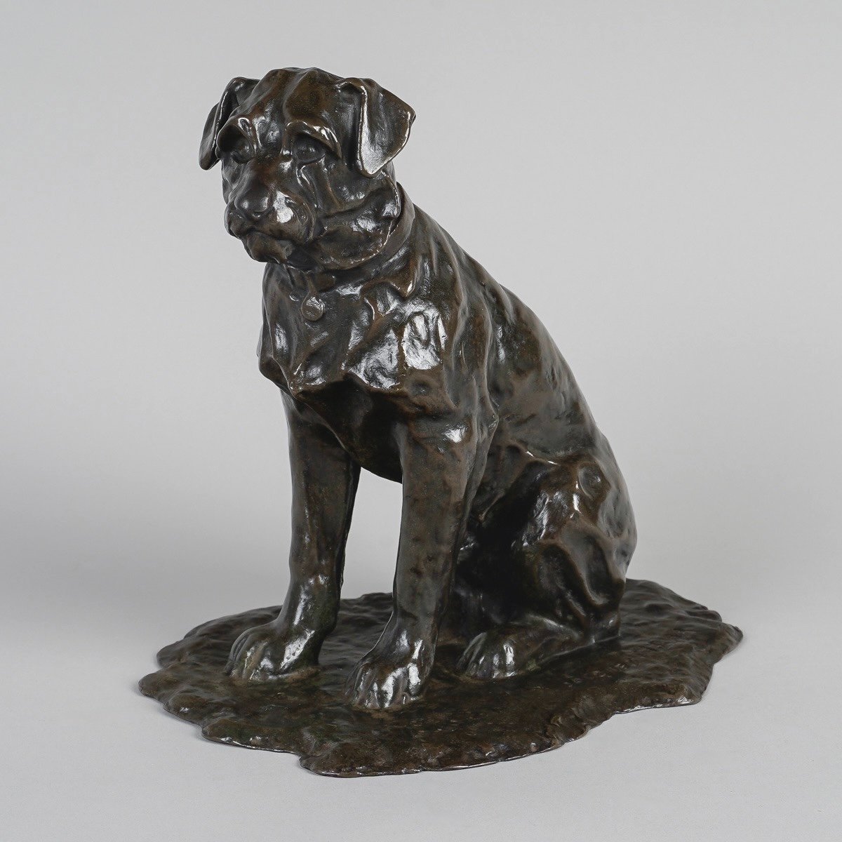 Sculpture  - Chien Assis , Jacques Nam (1881-1974) - Bronze-photo-2