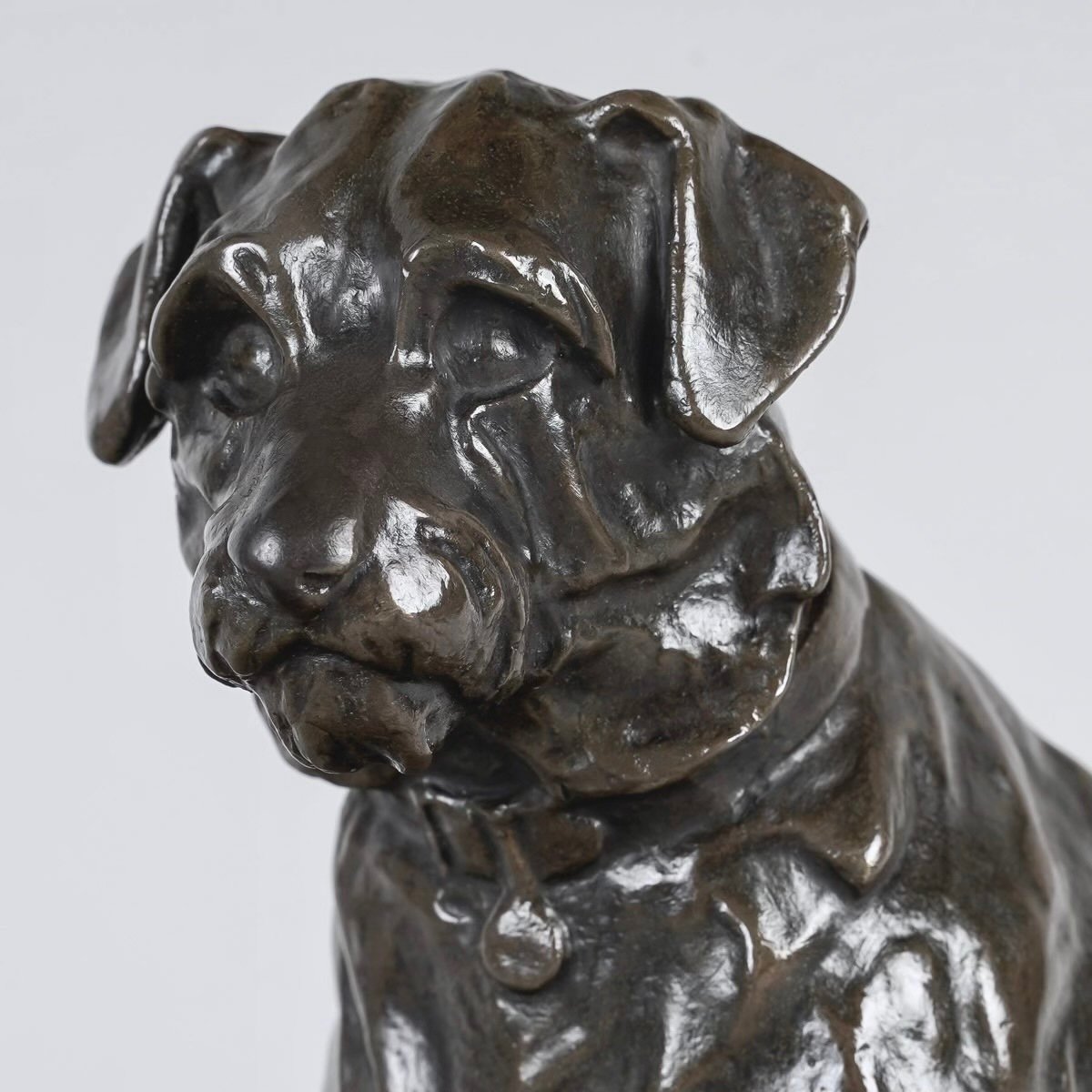 Sculpture  - Chien Assis , Jacques Nam (1881-1974) - Bronze-photo-2