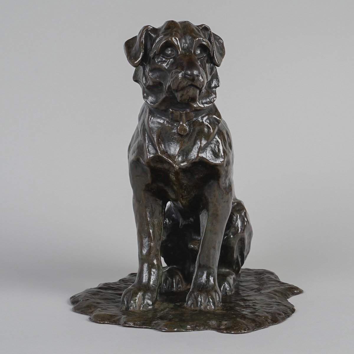 Sculpture  - Chien Assis , Jacques Nam (1881-1974) - Bronze