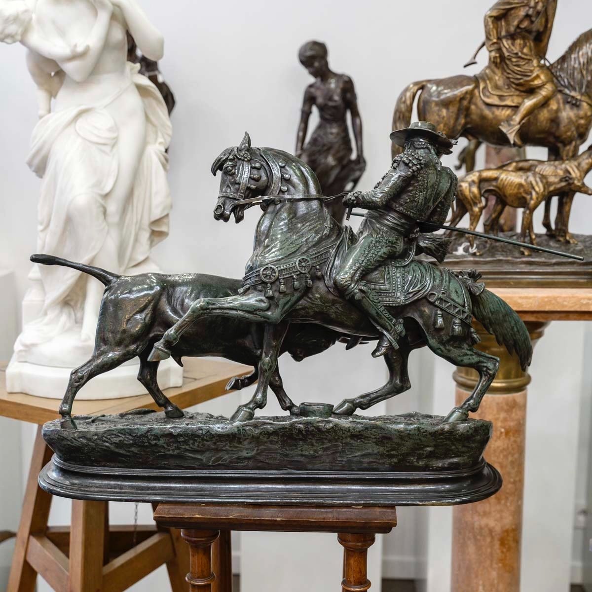 Bronze Group " Picador And His Bull ", Paul - Edouard Delabrierre (1829-1912)-photo-4