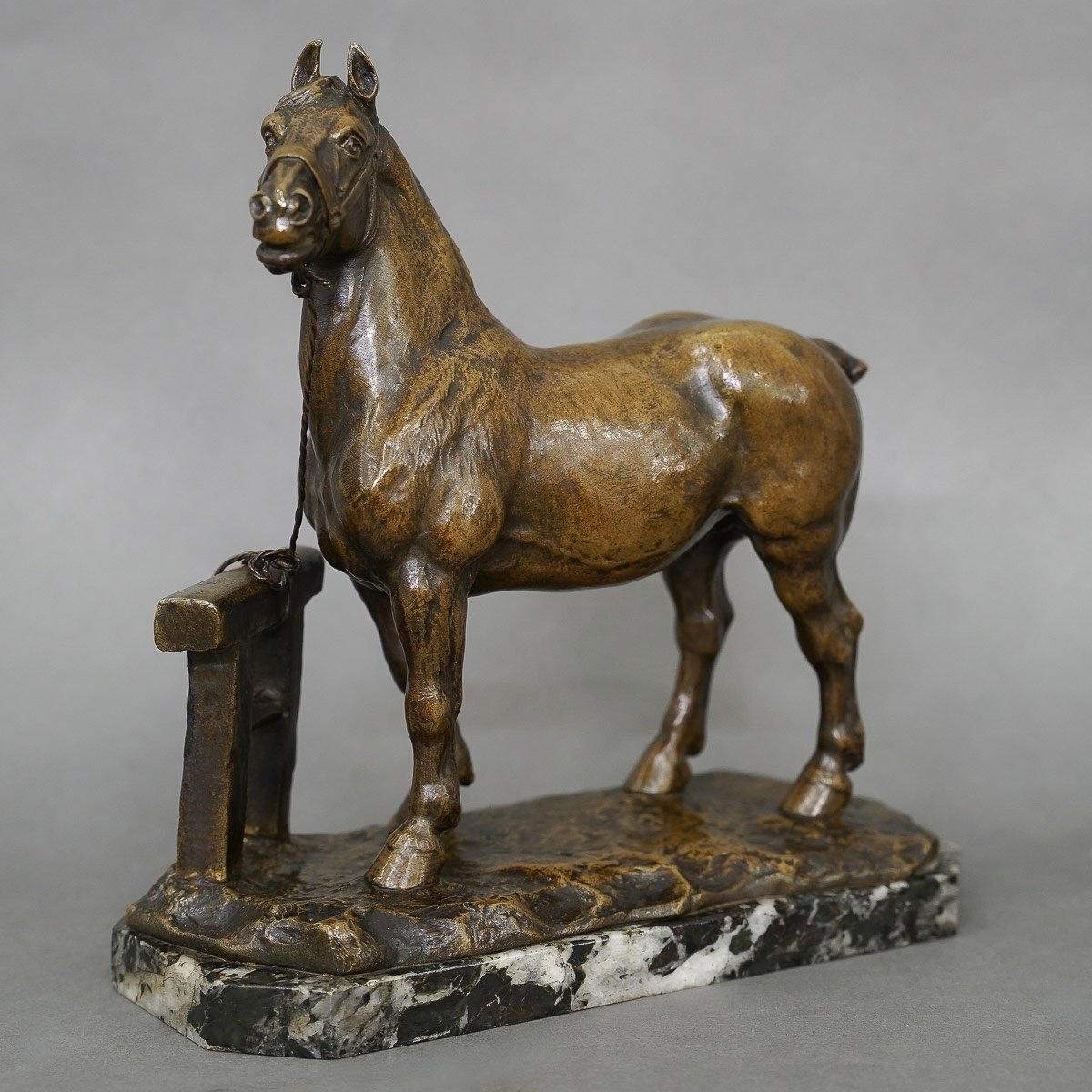 Sculpture - Percheron Horse , Rene Maxime Choquet (1872-1958) - Bronze-photo-2