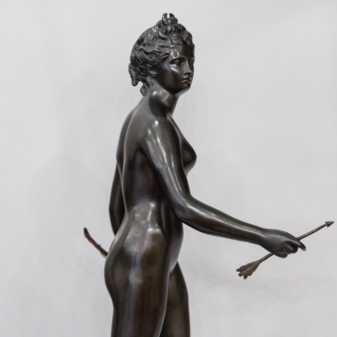 Sculpture - " Diane The Huntress " , Jean-antoine Houdon (1741-1828) - Bronze-photo-4
