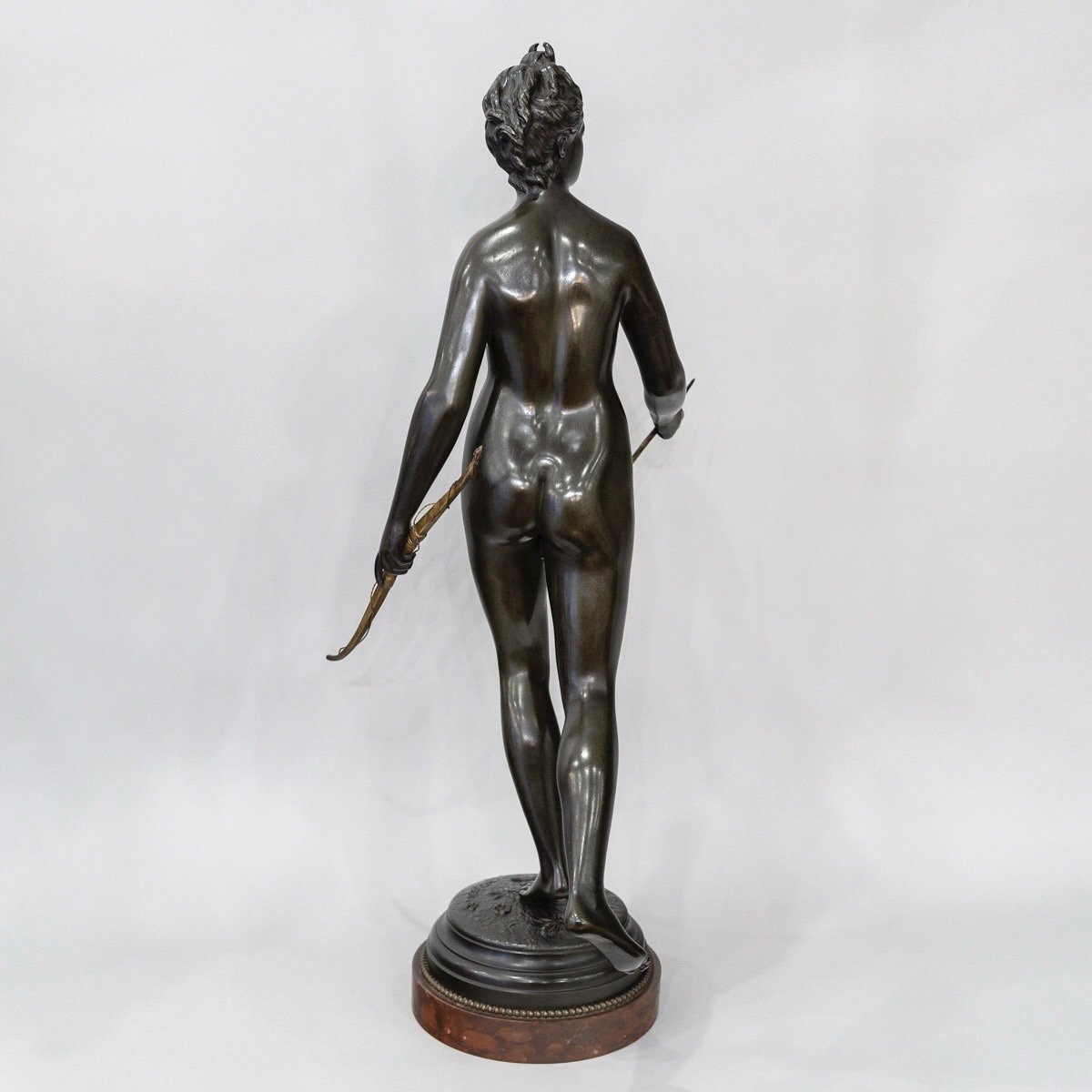 Sculpture - " Diane The Huntress " , Jean-antoine Houdon (1741-1828) - Bronze-photo-1