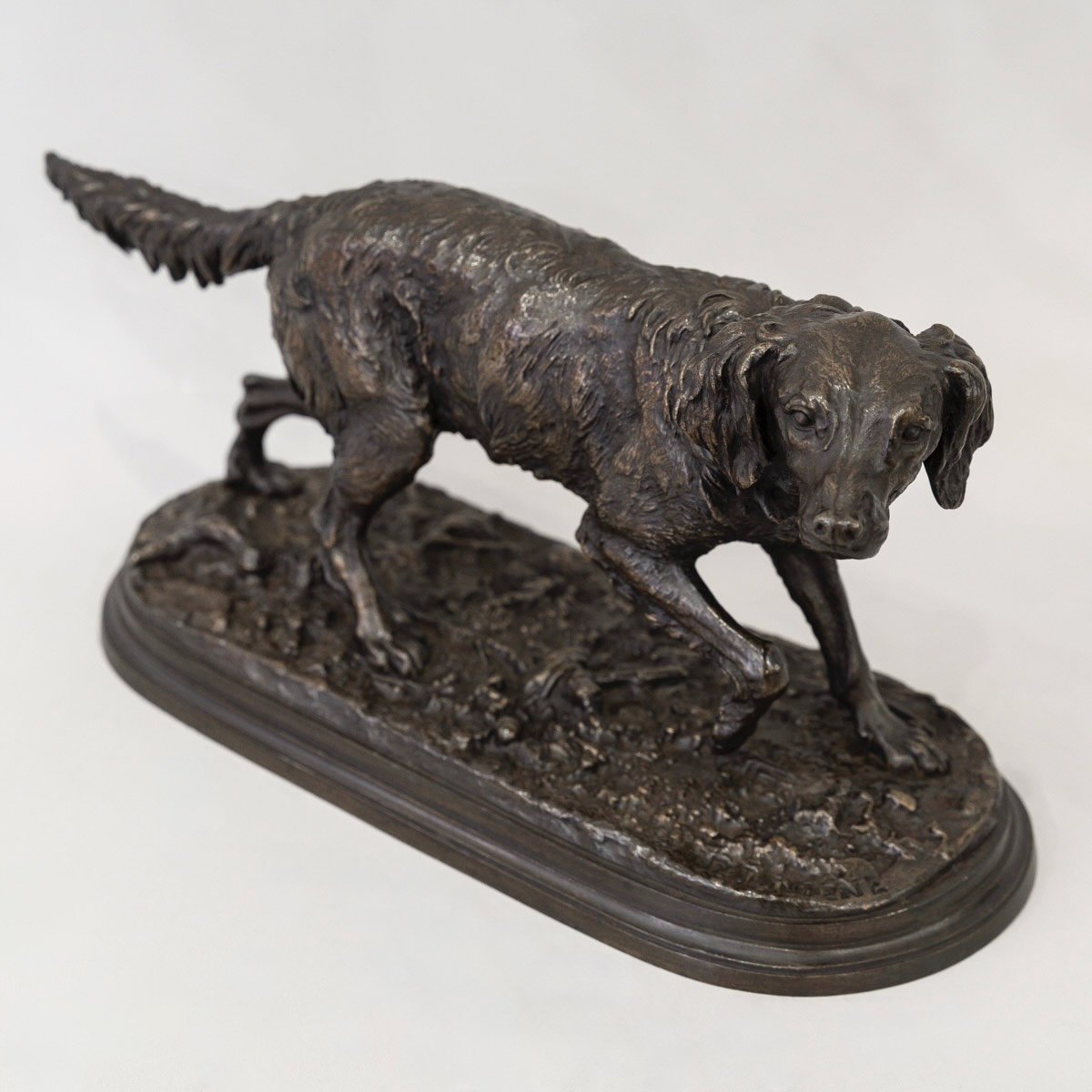 Sculpture - Chien Épagneul Français Fabio N°2 , Pierre - Jules Mêne (1810-1879) - Bronze-photo-3