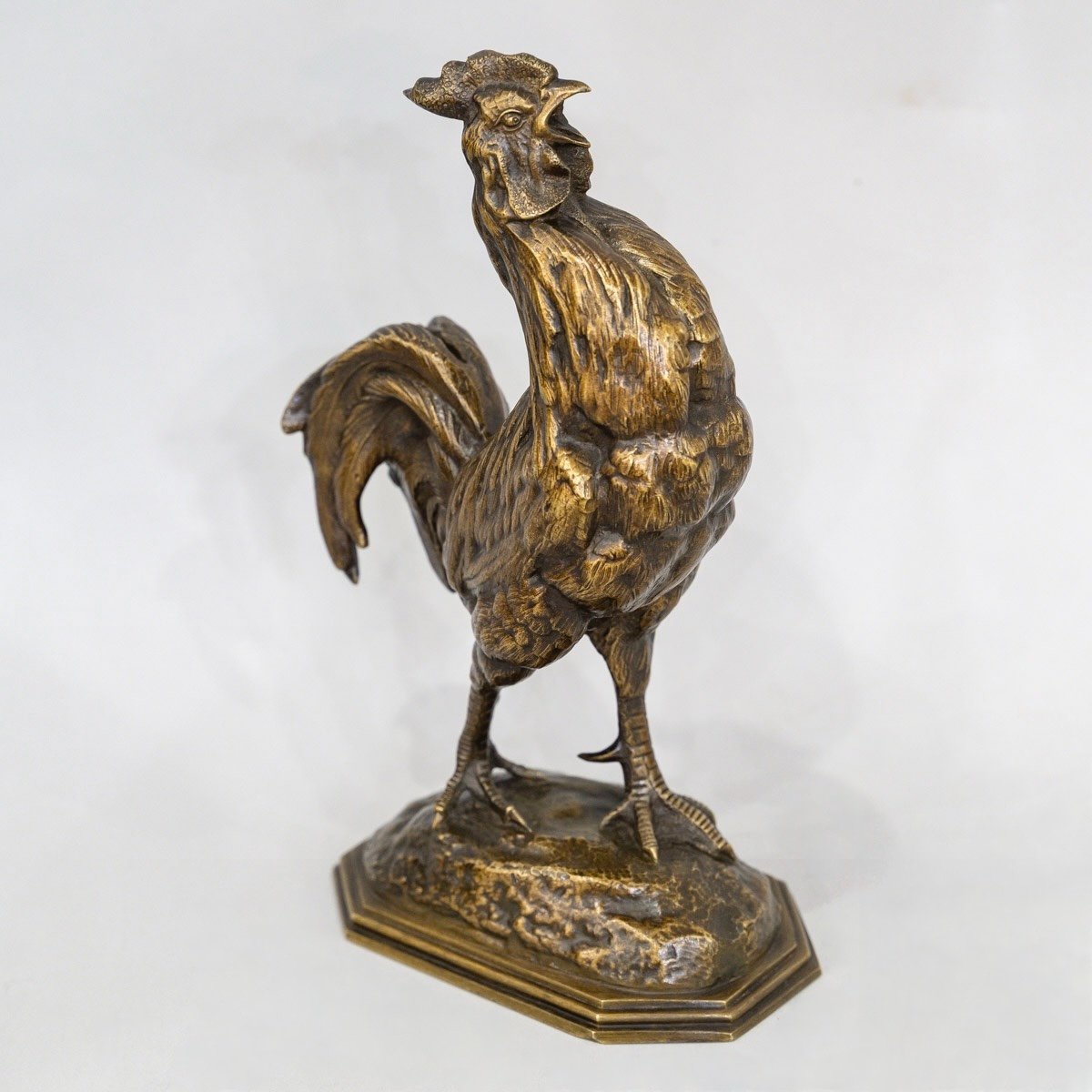 Sculpture - The Rooster , Alfred Barye (1839-1895) - Bronze-photo-1