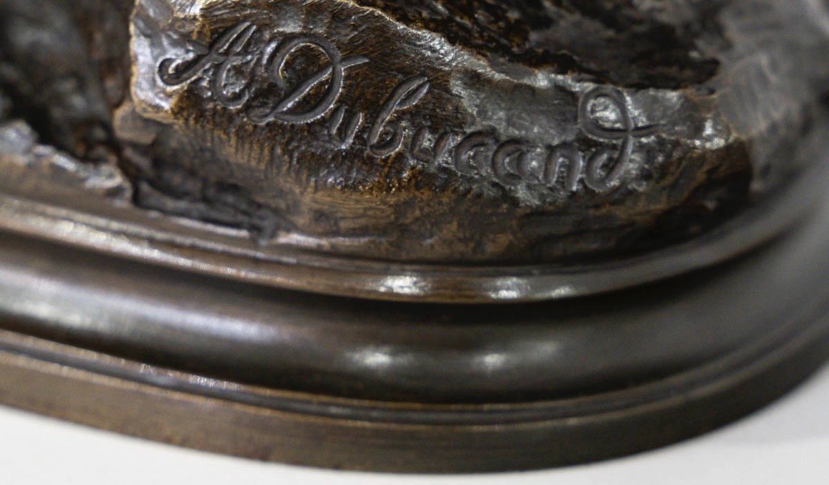 Sculpture - La Perdrix , Alfred Dubucand (1828 - 1894) - Bronze -photo-3