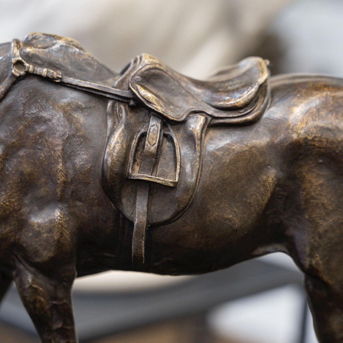 Bronze Group " Mare In The Stable Playing With A Dog ", Pierre - Jules Mêne (1810-1879)-photo-3