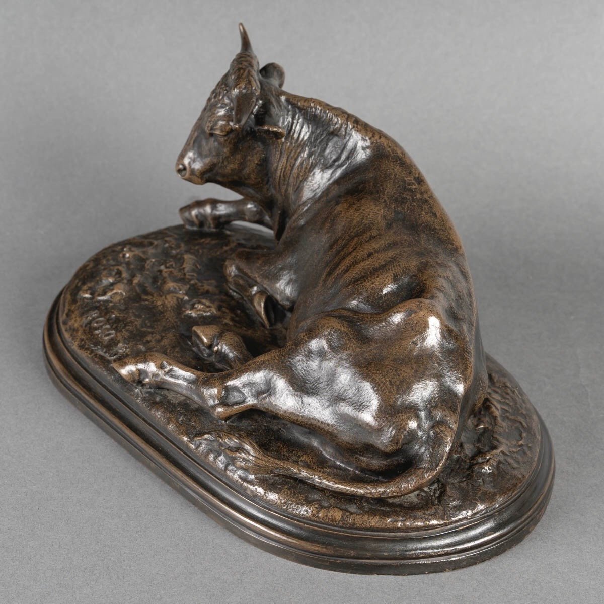 Sculpture - Reclining Ox , Rosa Bonheur (1822-1899) - Bronze-photo-1