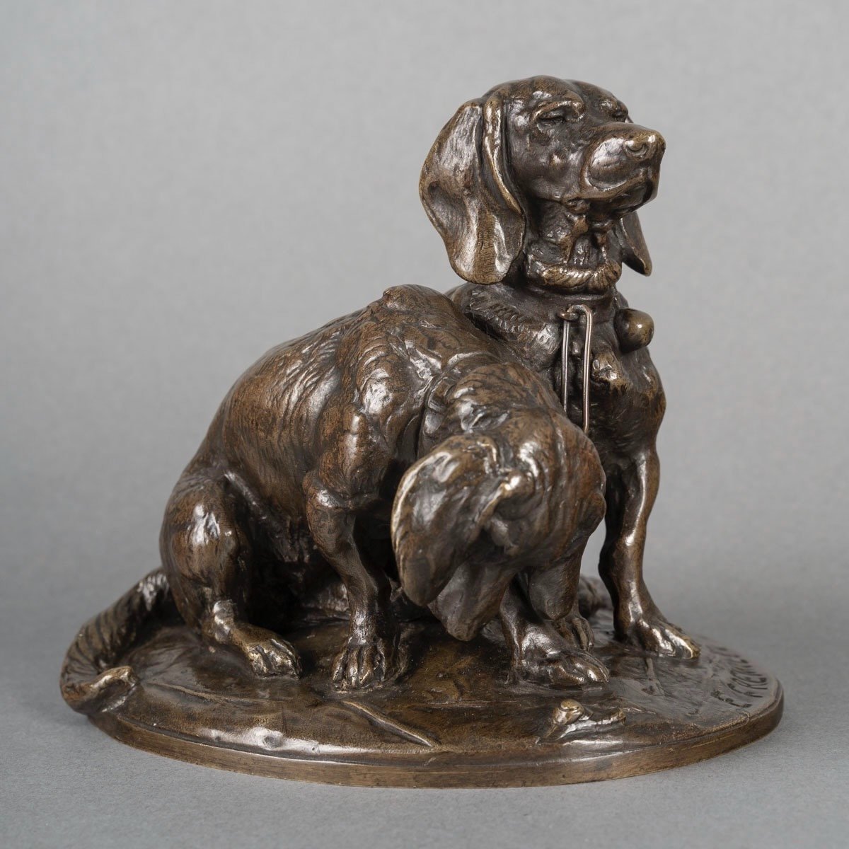 Group Of Bassets " Ravageot And Ravageode ", Emmanuel Fremiet (1824 -1910) - Bronze-photo-1