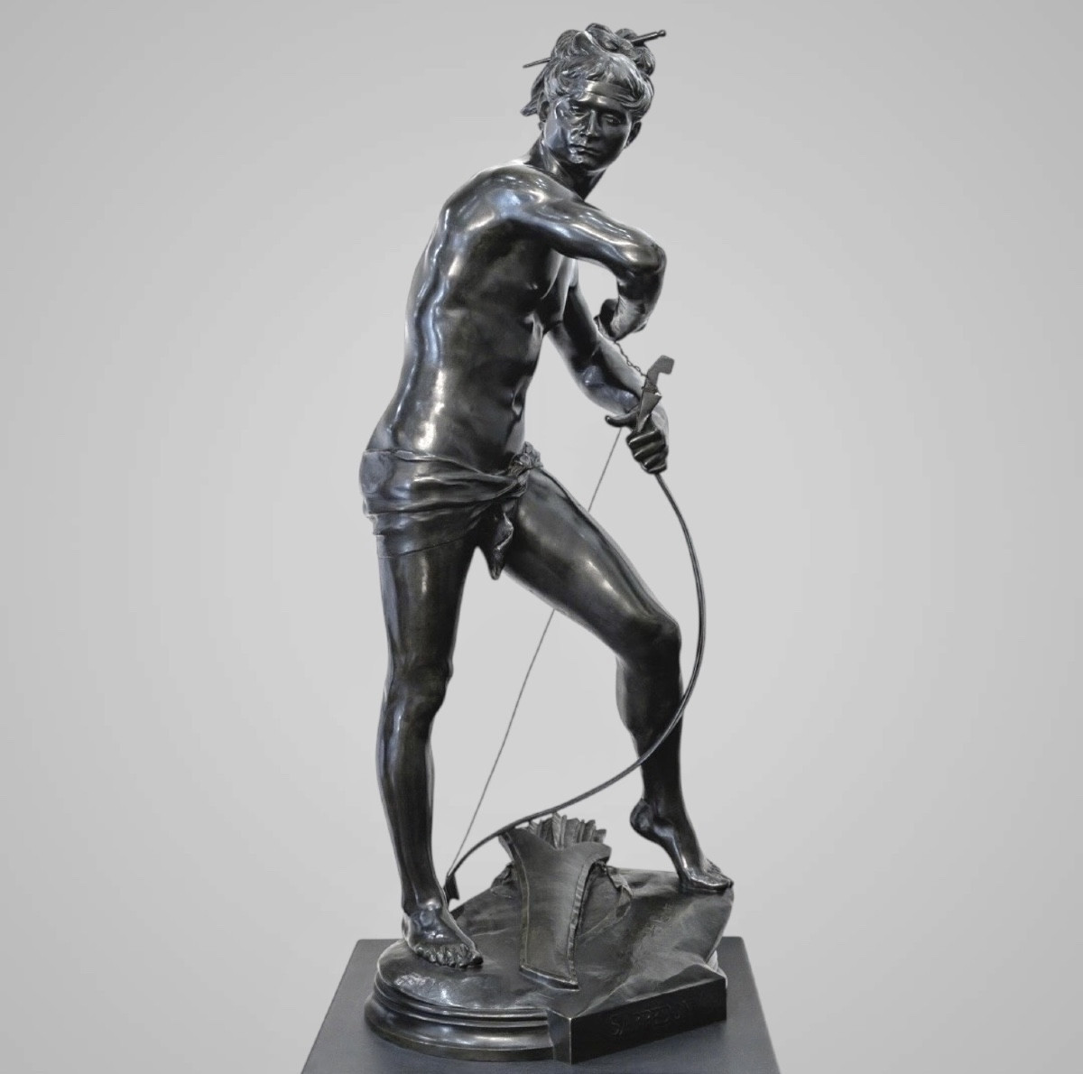 Sculpture - Sarpedon Bending His Bow , Henri Peinte (1845-1912) - Bronze