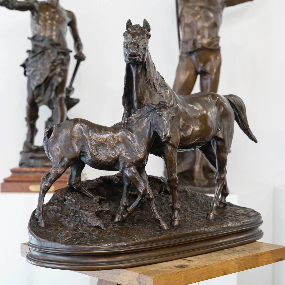 Sculpture - La Jument Normande Et Son Poulain , Pierre - Jules Mêne (1810-1879) - Bronze-photo-2