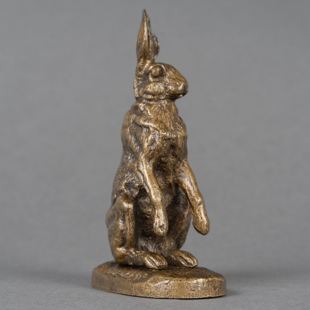 Sculpture - Lièvre à l'Arrêt , Alfred Dubucand (1828-1894) - Bronze-photo-3