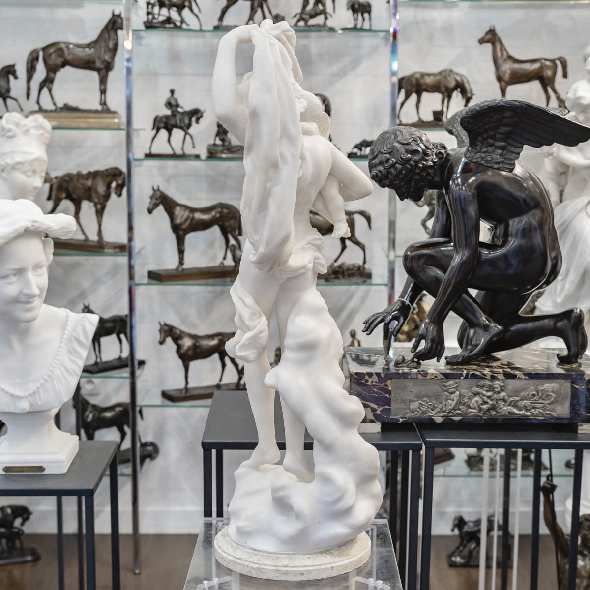 Sculpture - Venus And Cupid , Guglielmo Puoi (1850-1915) - Marble-photo-2