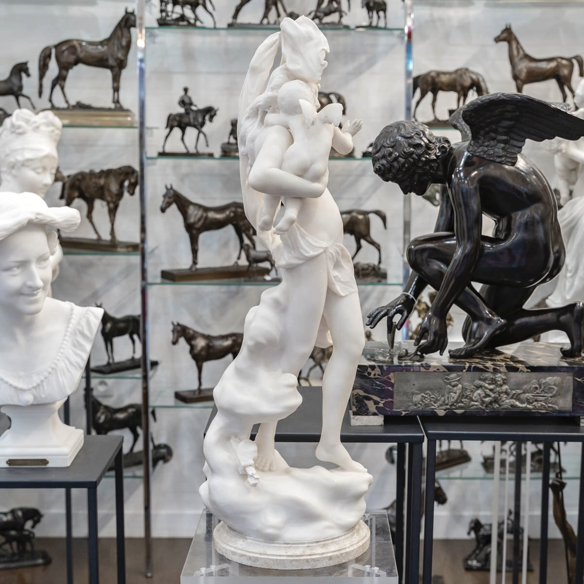 Sculpture - Venus And Cupid , Guglielmo Puoi (1850-1915) - Marble-photo-4