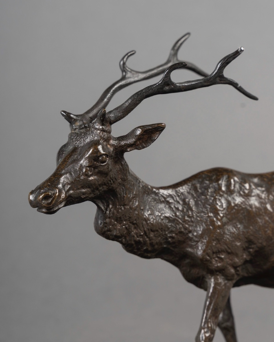 Sculpture - The Walking Deer , Pierre-jules Mêne (1810-1879) - Bronze-photo-2