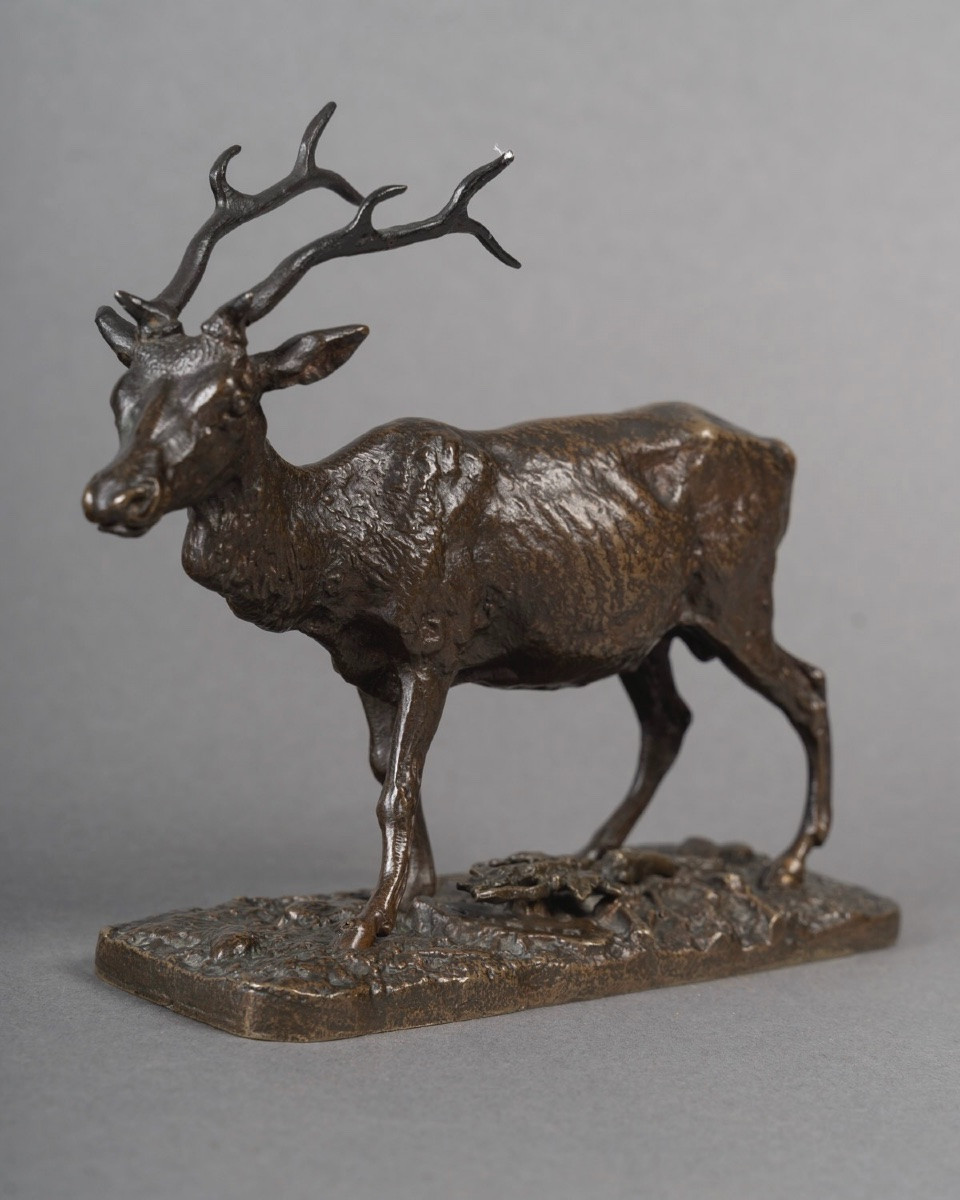 Sculpture - The Walking Deer , Pierre-jules Mêne (1810-1879) - Bronze-photo-3