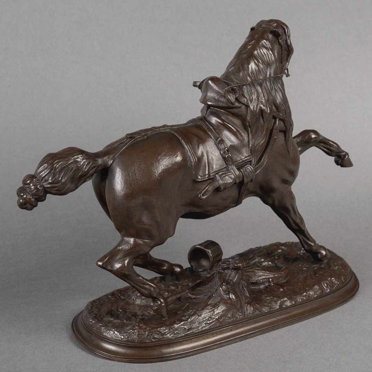 Sculpture - Le Cheval Percheron , Pierre Lenordez (1815 - 1892) - Bronze-photo-2
