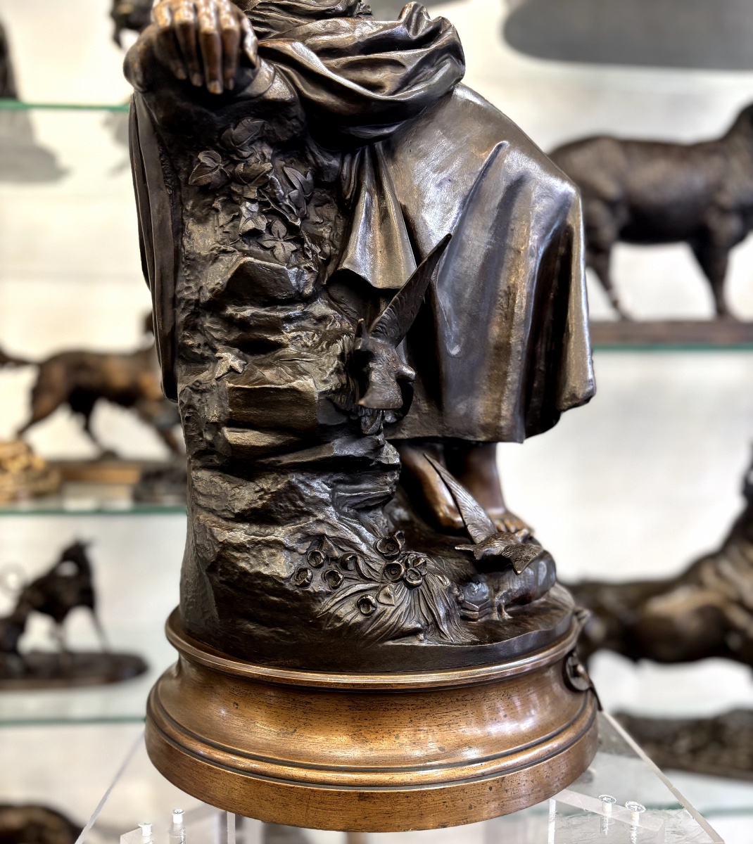 Sculpture - Sculpture - Return Of The Swallows , Auguste Moreau (1834-1917) - Bronze-photo-1