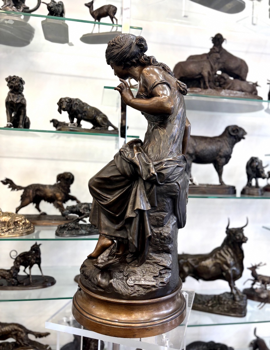 Sculpture - Sculpture - Return Of The Swallows , Auguste Moreau (1834-1917) - Bronze-photo-3