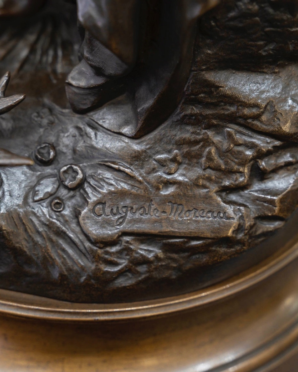 Sculpture - Sculpture - Return Of The Swallows , Auguste Moreau (1834-1917) - Bronze-photo-8