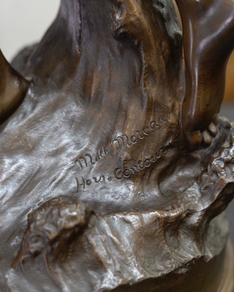 Sculpture - Élégante À La Lyre , Mathurin Moreau (1822-1912) - Bronze-photo-5