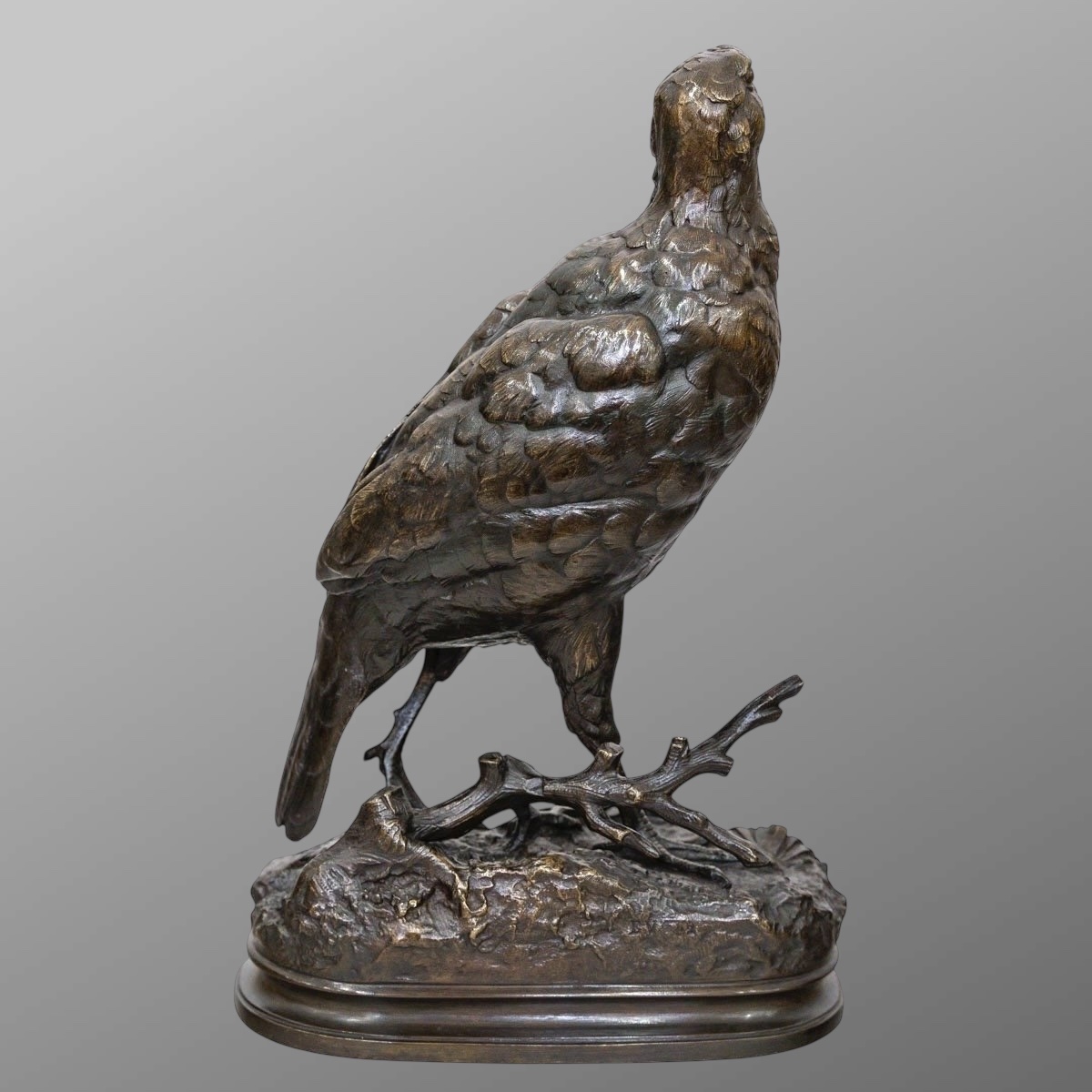 Sculpture - La Perdrix , Alfred Dubucand (1828 - 1894) - Bronze -photo-4