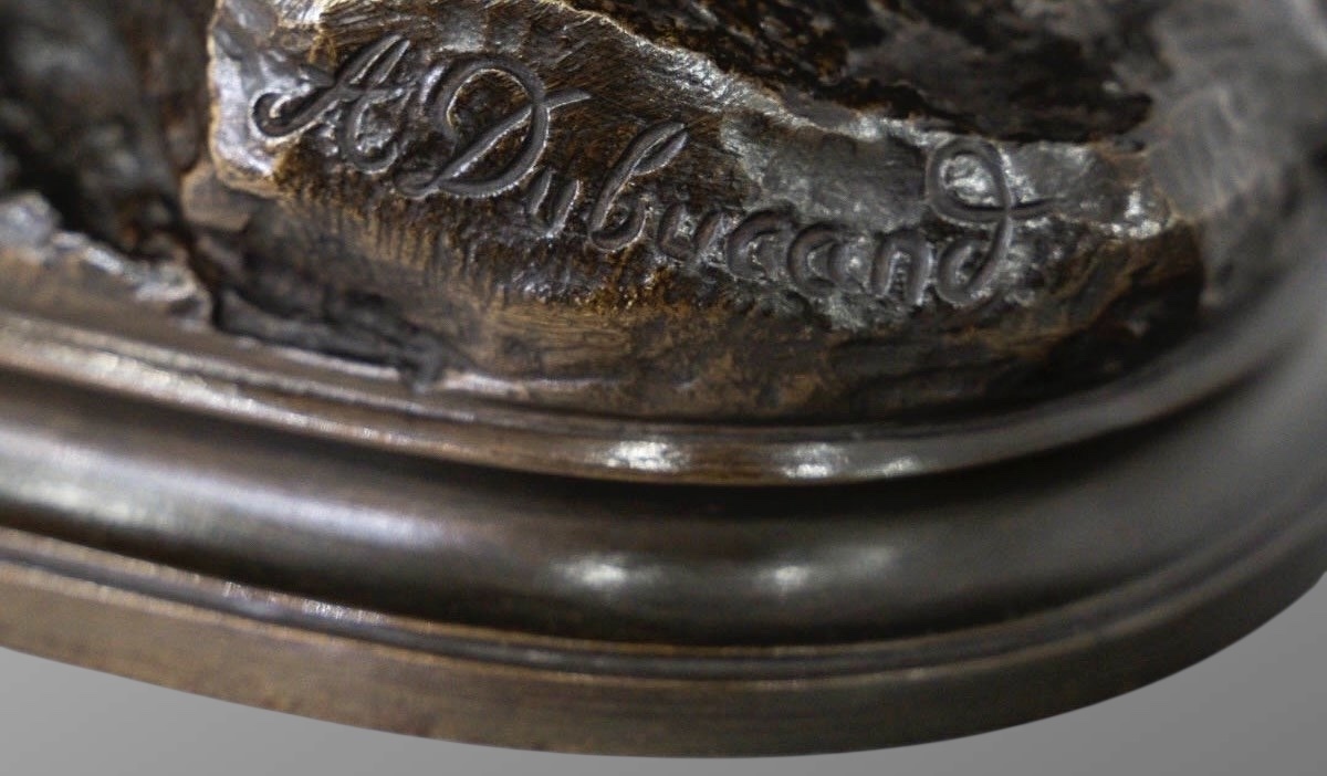 Sculpture - La Perdrix , Alfred Dubucand (1828 - 1894) - Bronze -photo-3