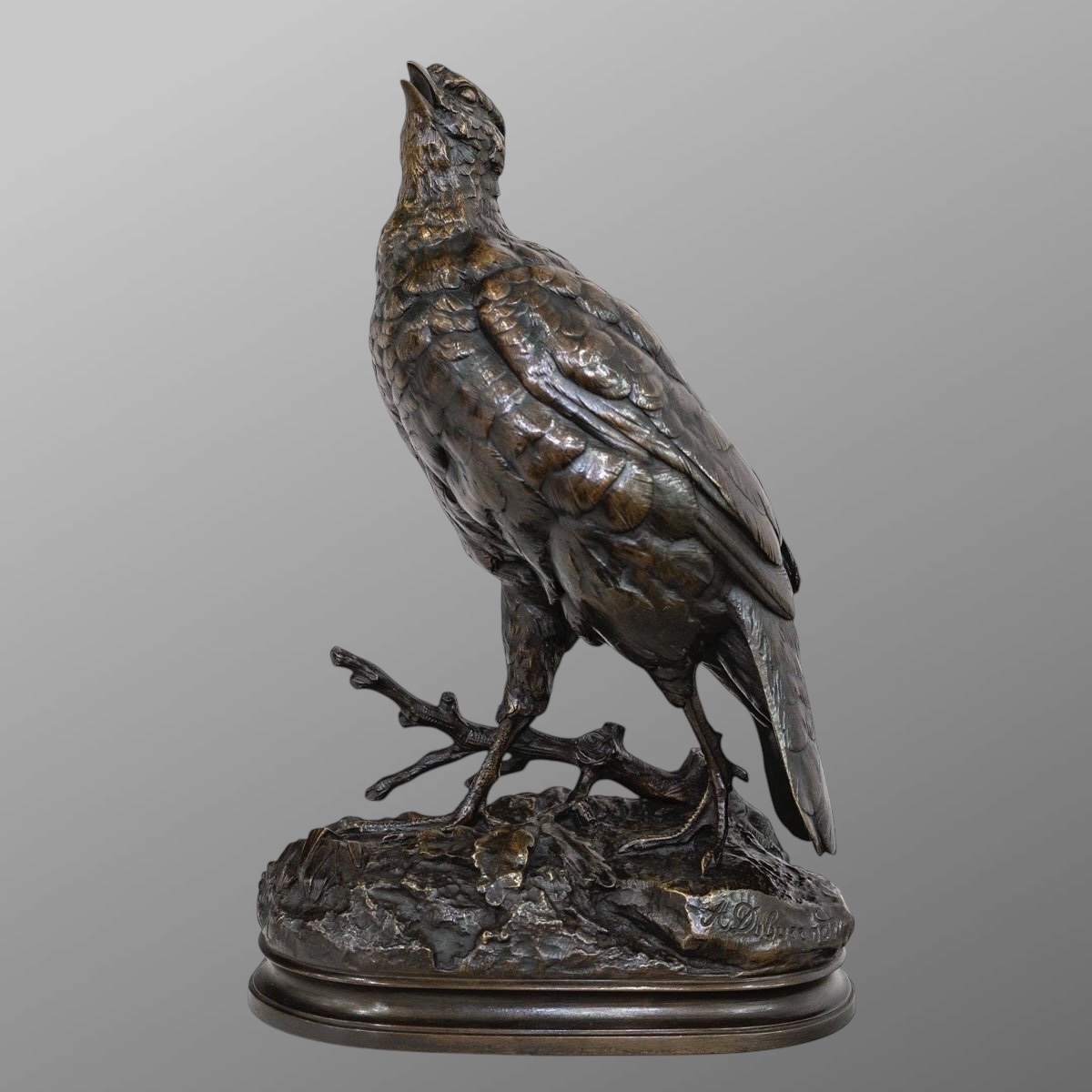 Sculpture - La Perdrix , Alfred Dubucand (1828 - 1894) - Bronze 