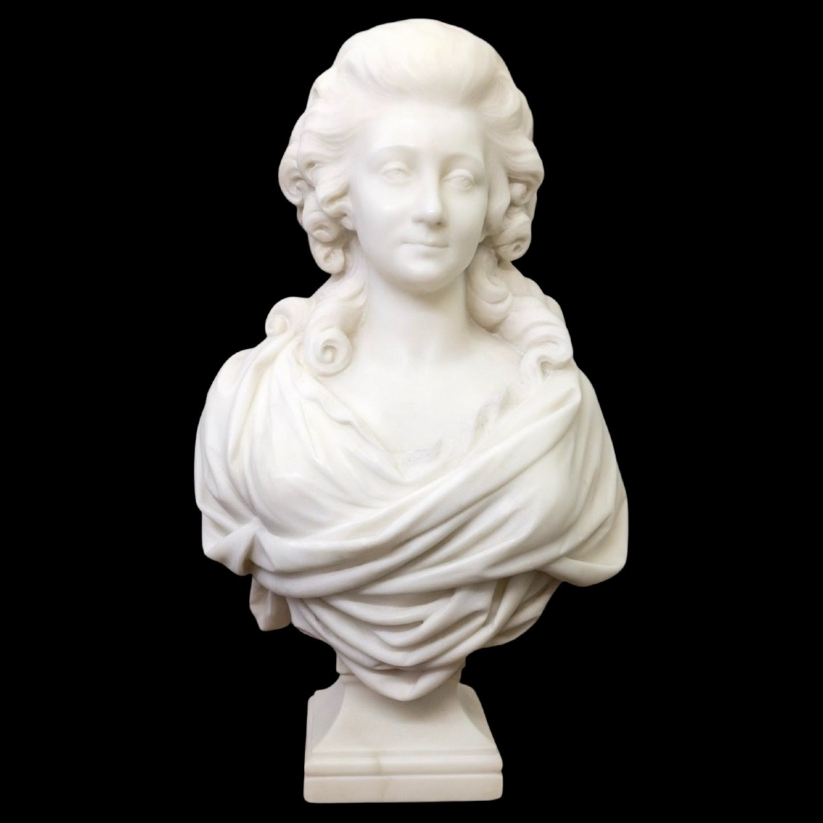 Sculpture - Bust "madame De Pompadour", Guglielmo Pugi (1850-1915) - Marble