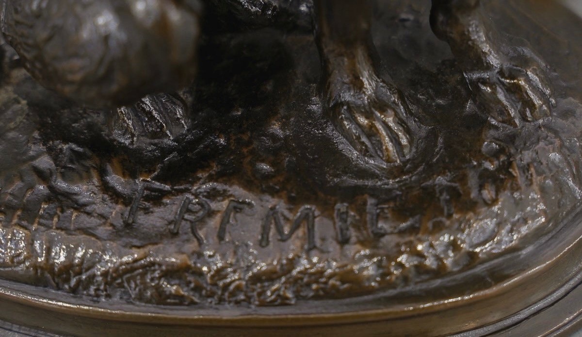 Sculpture - Chien Terrier Assis , Emmanuel Frémiet (1824-1910) - Bronze-photo-4