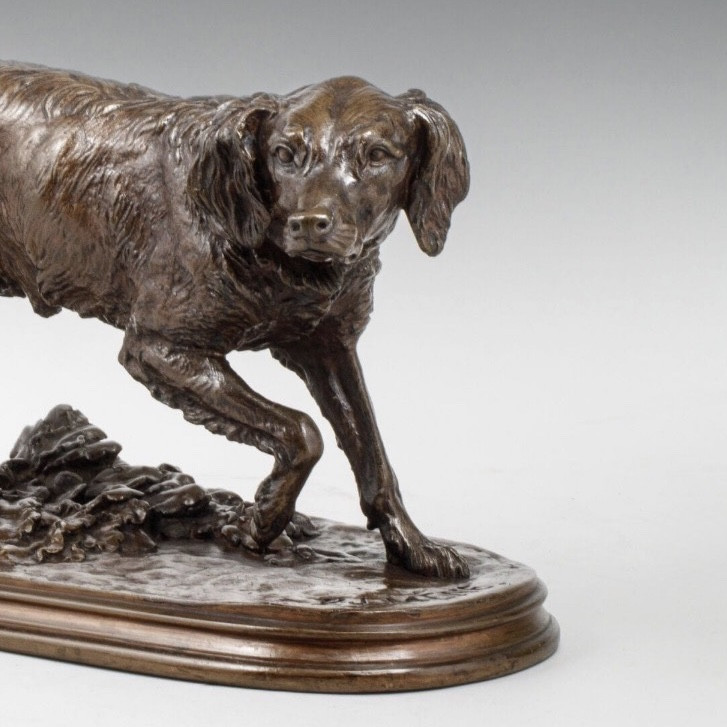Sculpture - French Spaniel Dog Fabio No. 2 , Pierre - Jules Mene (1810-1879) - Bronze-photo-3
