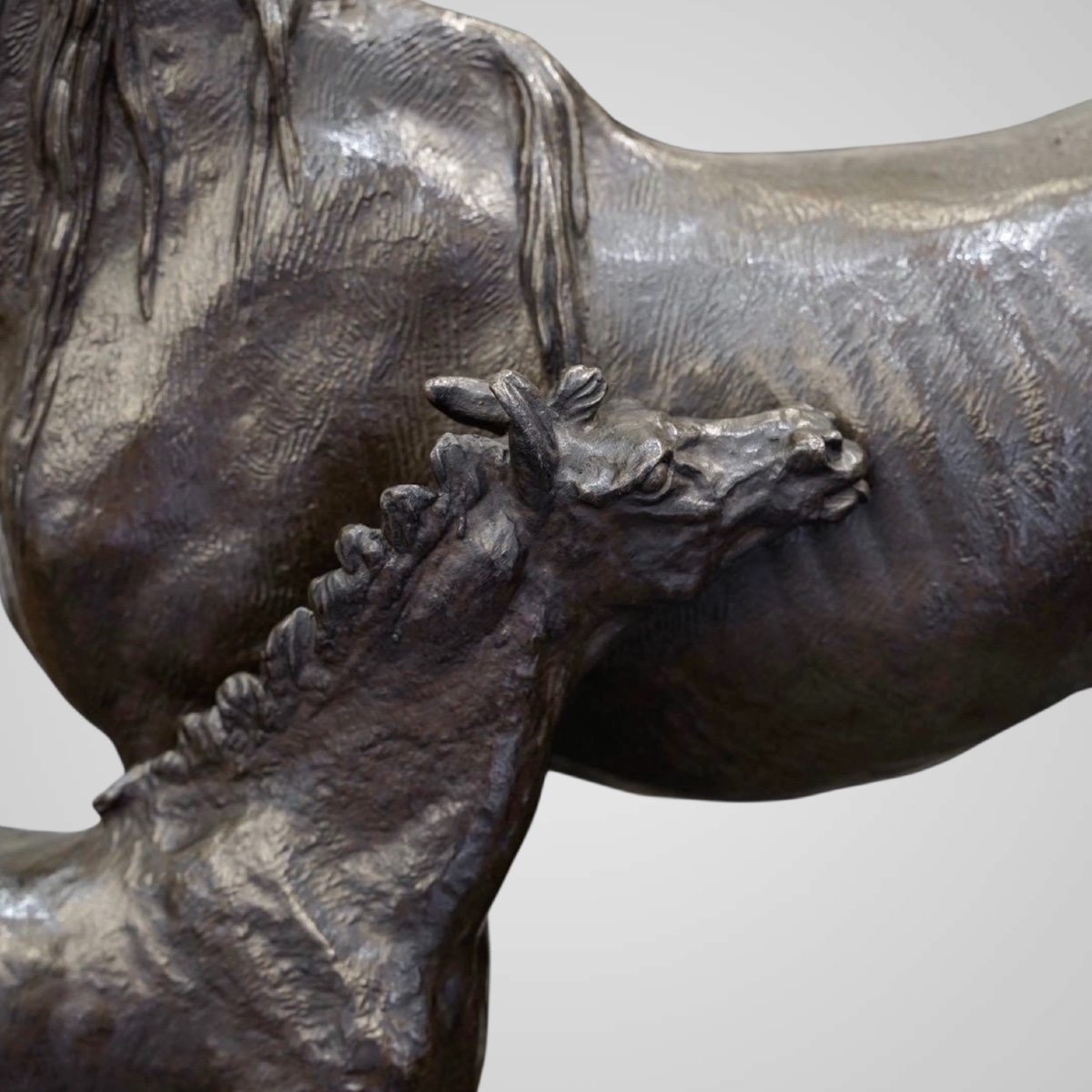 Sculpture - Mare And Her Foal , Christophe Fratin (1801-1864) - Bronze-photo-3