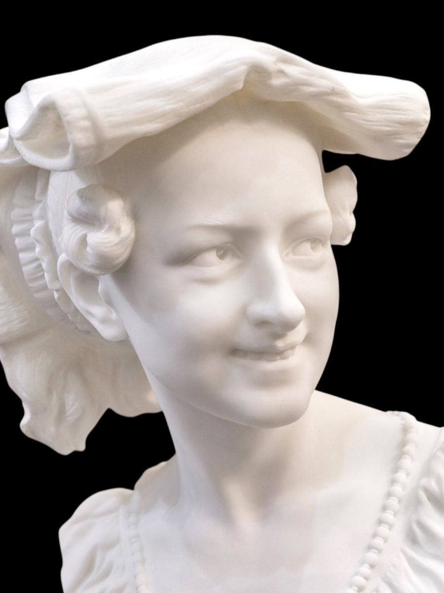 Sculpture - La Rieuse Napolitaine , Jean - Baptiste Carpeaux (1827-1875) - Marbre  -photo-3