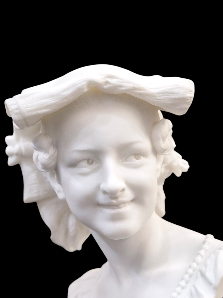 Sculpture - La Rieuse Napolitaine , Jean - Baptiste Carpeaux (1827-1875) - Marbre  -photo-4