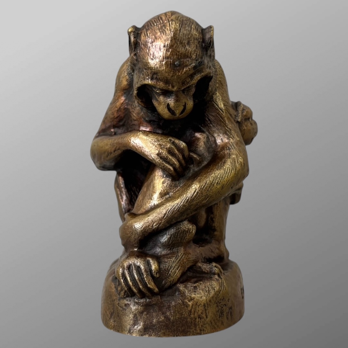 Sculpture - Singe et Chien , Emmanuel Samson (1860-1926) - Bronze-photo-1