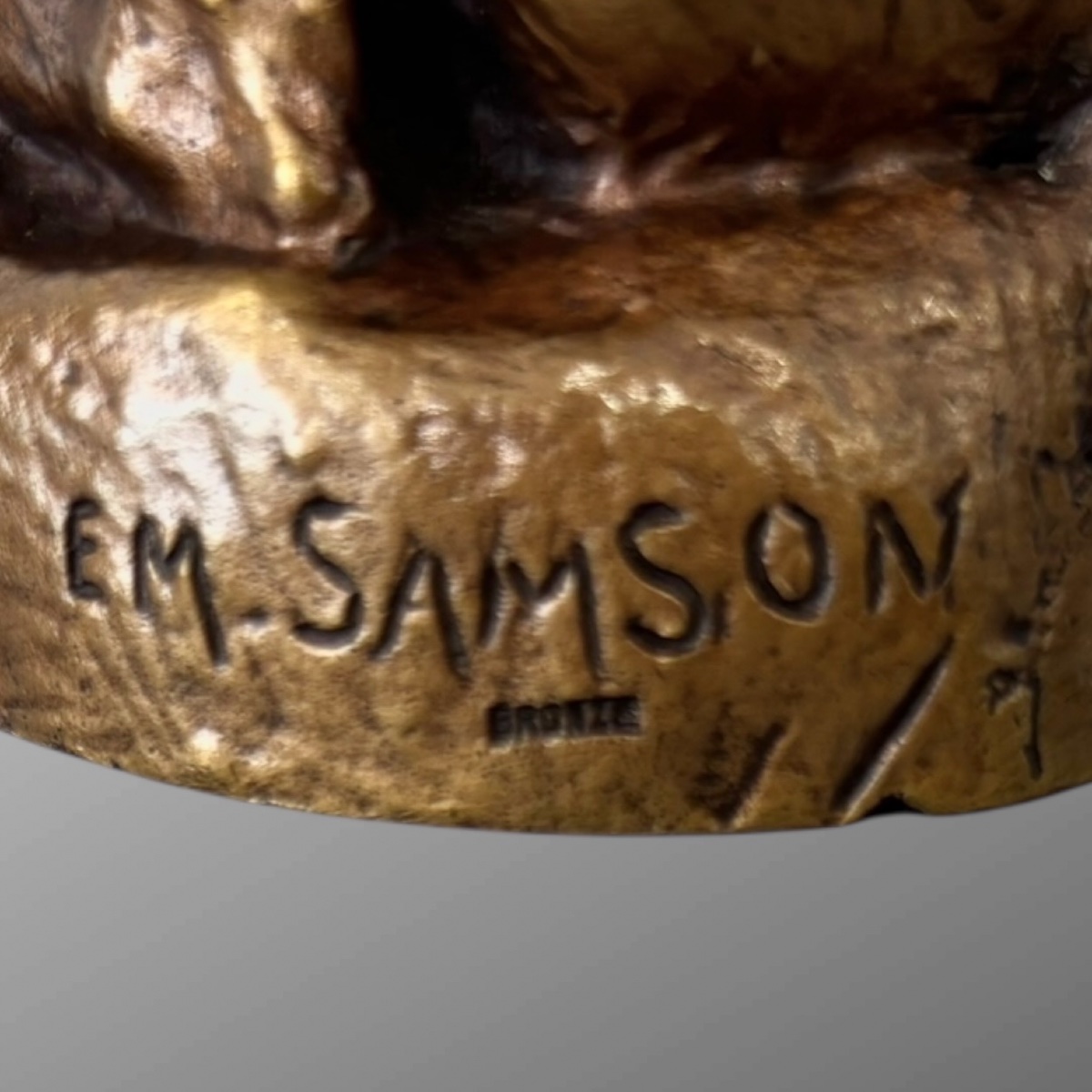 Sculpture - Singe et Chien , Emmanuel Samson (1860-1926) - Bronze-photo-8