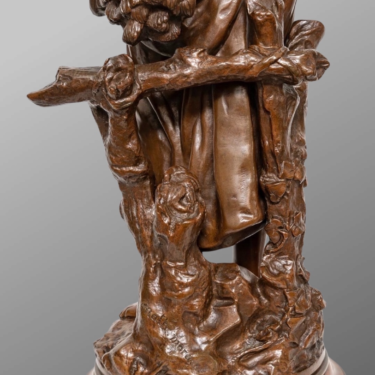Sculpture - Jeune Fille à La Gerbe De Blé , Mathurin Moreau (1822-1912) - Bronze -photo-6
