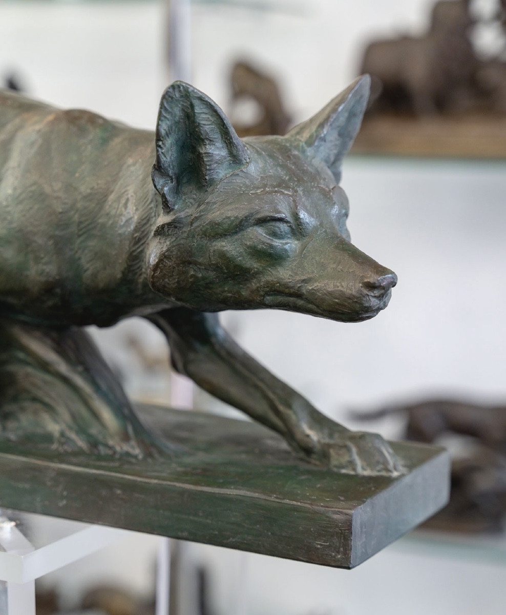 Sculpture - The Fox , Henri Bargas - Terracotta-photo-2