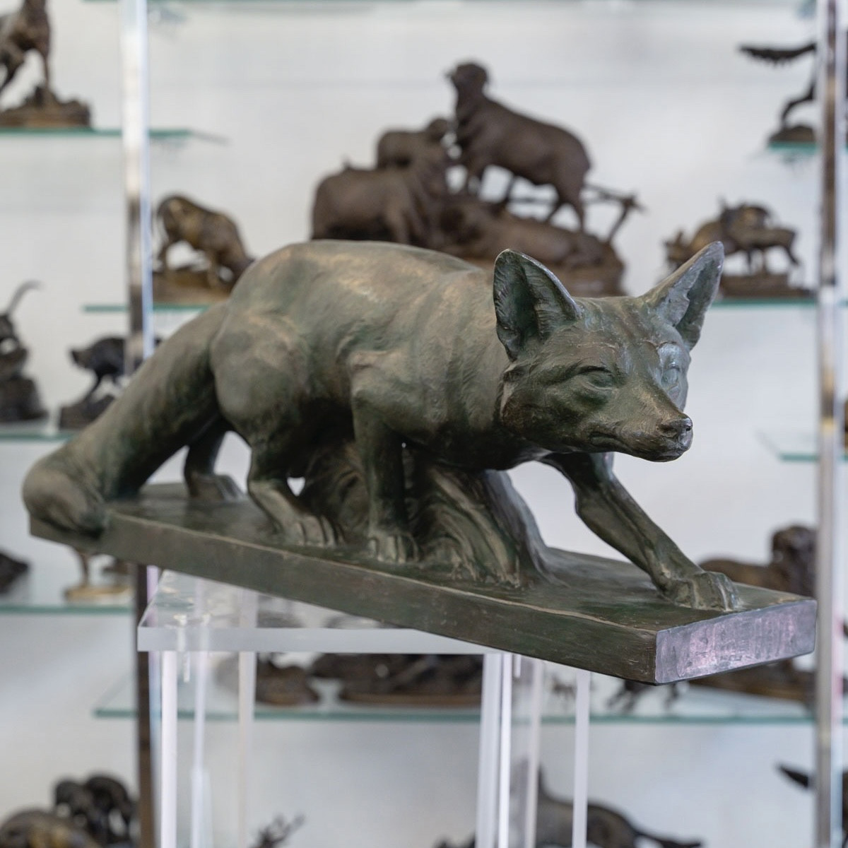 Sculpture - The Fox , Henri Bargas - Terracotta