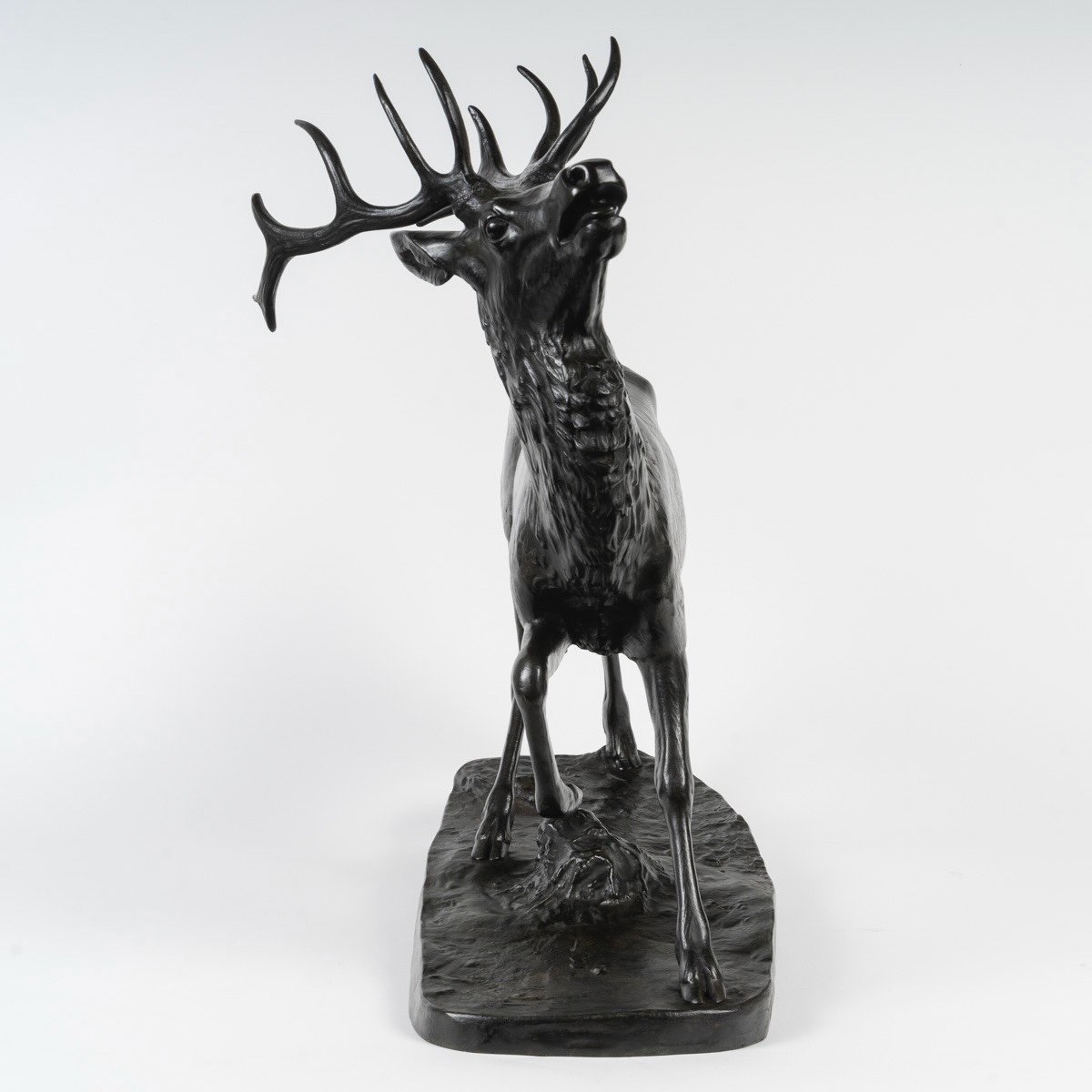 Sculpture - The Standing Deer , Antoine-louis Barye (1795-1875) - Bronze-photo-4