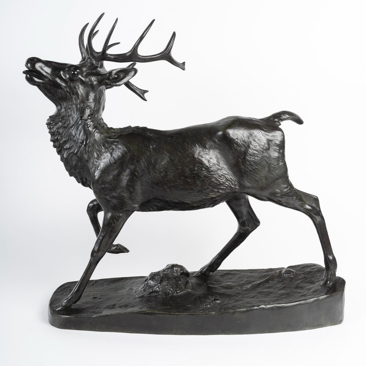 Sculpture - The Standing Deer , Antoine-louis Barye (1795-1875) - Bronze
