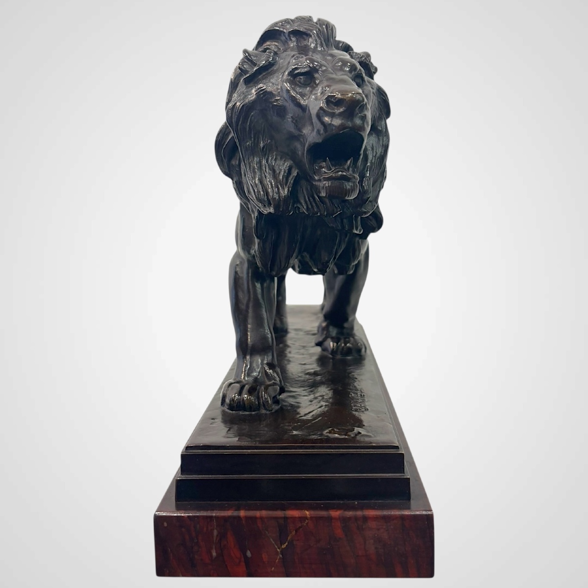 Sculpture - Le Lion Marchant , Antoine - Louis Barye (1795-1875) - Bronze-photo-4