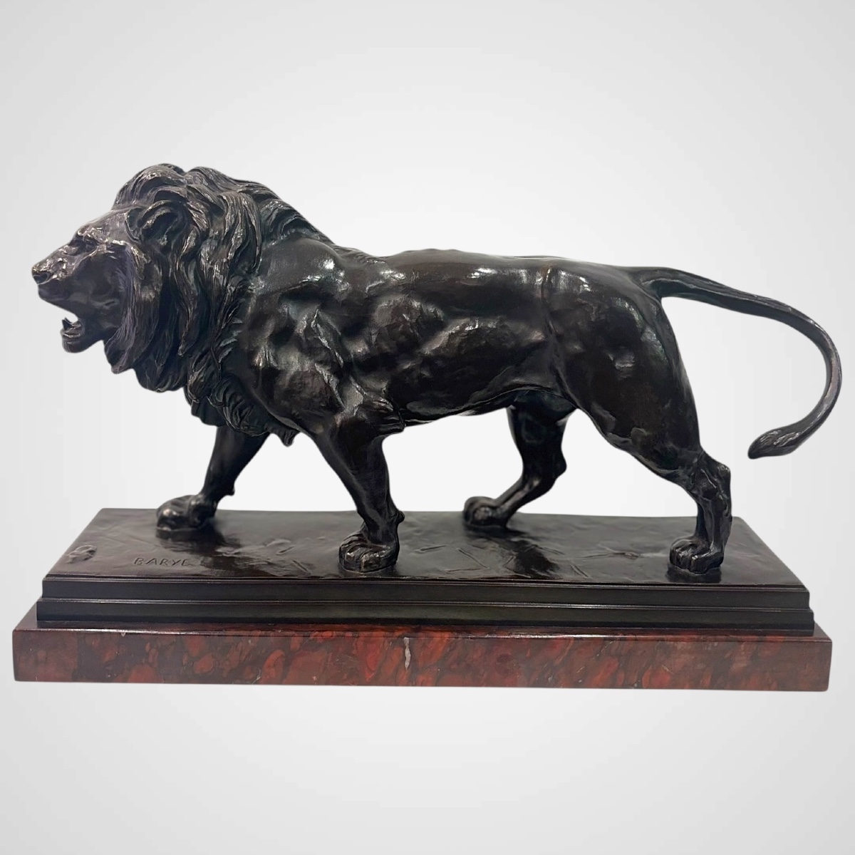 Sculpture - Le Lion Marchant , Antoine - Louis Barye (1795-1875) - Bronze-photo-2