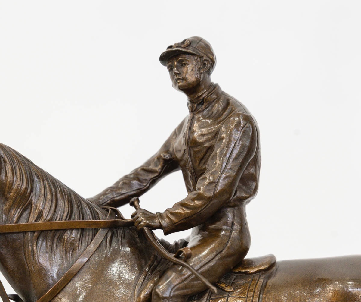 Sculpture - Jockey "Retour Au Pesage" , Jules Moigniez (1835-1894) - Bronze-photo-4