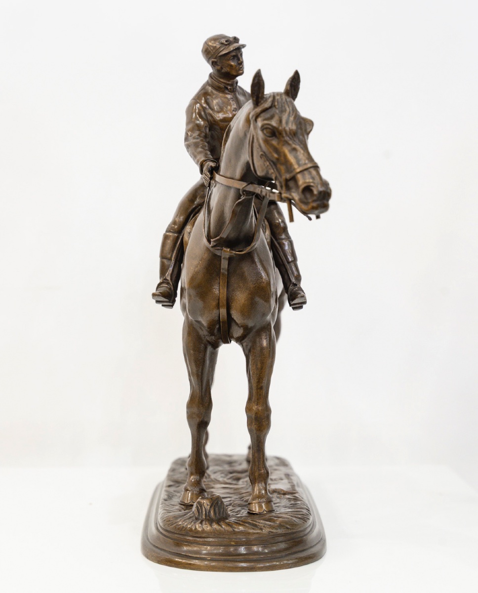 Sculpture - Jockey "Retour Au Pesage" , Jules Moigniez (1835-1894) - Bronze-photo-1