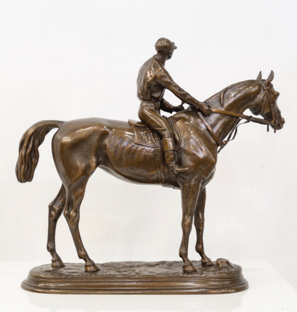 Sculpture - Jockey "Retour Au Pesage" , Jules Moigniez (1835-1894) - Bronze-photo-2