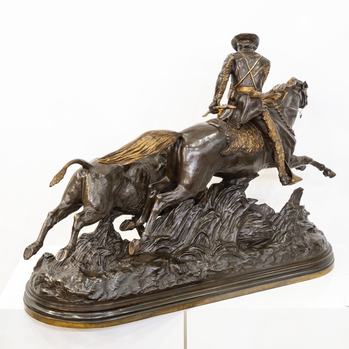 Bronze Group "bison Hunt", Isidore Jules Bonheur (1827-1901), Peyrol Edt - Bronze-photo-4